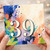 39th Birthday Card, Colourful Abstract Number 39 Card