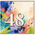 48th Birthday Card, Colourful Abstract Paint Splatter Number 48 Card