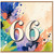 66th Birthday Card, Colourful Abstract Watercolour Number 66 Card