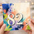 82nd Birthday Card, Bold Abstract Splash Design