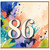 86th Birthday Card, Colourful Abstract Paint Splash Design