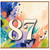 87th Birthday Card, Colourful Abstract Paint Splash Design