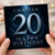 20th Birthday Card, Chapter 20 Happy Birthday Dark Blue Typography Card