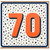 70th Birthday Card, Bold Orange Number 70 Design