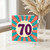 70th Birthday Card, Retro Sunburst Design