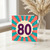 80th Birthday Card, Retro Sunburst Number 80 Card