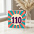 110th Birthday Card, Retro Sunburst Number 110 Celebration Card