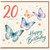 20th Birthday Card, Happy Birthday Butterflies Design