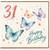 31st Birthday Card, Happy Birthday Butterflies Card