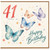 41st Birthday Card, Happy 41 Today Birthday Card with Butterflies