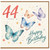 44th Birthday Card, Happy Birthday Butterfly Card
