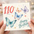 110th Birthday Card, Happy Birthday Butterflies Card