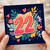 22nd Birthday Card, Colourful Floral Heart Design