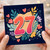27th Birthday Card, Colourful Hearts and Floral Design