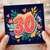 30th Birthday Card, Colourful Floral Hearts Design