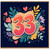 33rd Birthday Card, Floral Heart Design