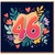 46th Birthday Card, Floral Number 46 Birthday Card