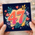 47th Birthday Card, Colourful Hearts and Floral Design