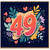 49th Birthday Card, Colourful Floral Heart Design