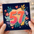 57th Birthday Card, Colourful Floral Heart Design