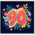 90th Birthday Card, Floral Hearts Design