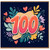 100th Birthday Card, Colourful Floral Heart Design