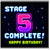 5th Birthday Card, Retro Pixel Stage 5 Complete Happy Birthday Card