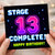 13th Birthday Card, Stage 13 Complete Happy Birthday Card