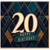 20th Birthday Card, Art Deco Happy Birthday Card
