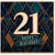 21st Birthday Card, Art Deco Happy Birthday Card