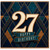 27th Birthday Card, Art Deco Happy Birthday Card