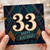 33rd Birthday Card, Art Deco Happy Birthday Card