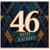 46th Birthday Card, Art Deco Style Happy Birthday Card