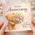 Anniversary Card for Wife - Cute Teddy Bear with Flowers, To My Beautiful Wife, Romantic Happy Anniversary Card