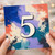 5th Birthday Card, Colourful Abstract Number 5 Card