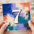7th Birthday Card, Colourful Abstract Number 7 Card
