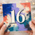 16th Birthday Card, Colourful Abstract Paint Splatter Design
