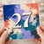 27th Birthday Card, Colourful Abstract Number 27 Card