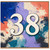38th Birthday Card, Bold Abstract Paint Splash Design