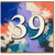 39th Birthday Card, Colourful Abstract Number 39 Card