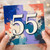 55th Birthday Card, Bold Abstract Paint Splash Number 55 Card