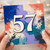 57th Birthday Card, Bold Abstract Paint Splatter Number 57 Card
