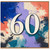 60th Birthday Card, Abstract Paint Splash Design