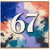 67th Birthday Card, Abstract Paint Splash Number 67 Card