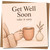 Get Well Soon Card 145mm x 145mm, Take It Easy, Cosy Mug & Vase Illustration, Comforting Square Greeting, Includes Kraft Envelope