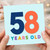 58th Birthday Card, 58 Years Old Card