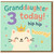 Granddaughter 3rd Birthday Card - Cute Cat with Crown and Stars - Hip Hip Hooray - For Granddaughter Turning 3