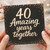 40th Anniversary Card - 40 Amazing Years Together - Elegant Design - For Couple, Husband or Wife - Milestone Wedding Anniversary Greeting Card