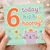 6th Birthday Card for Kids - Cute Cat with Crown and Stars - '6 Today! Hip Hip Hooray!' - Child’s Sixth Age Card
