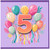 5th Birthday Card, Colourful Balloons and Confetti Design